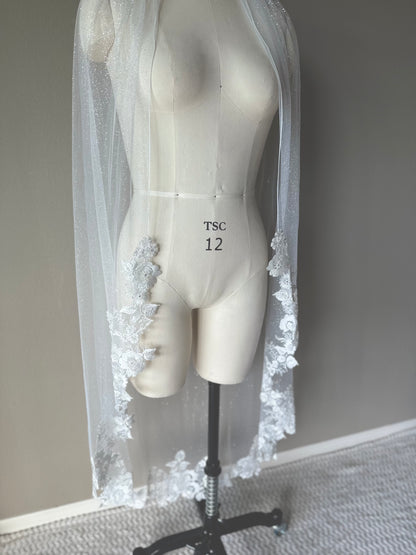 Beaded Floral Embroidered Veil