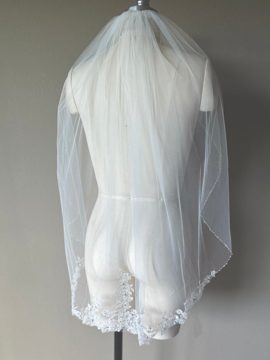 Floral Embroidered and Beaded Veil