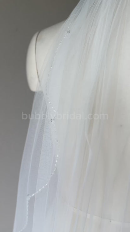 Swarovski Beaded Scalloped Veil